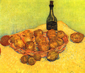 Still Life with Bottle Lemons and Oranges